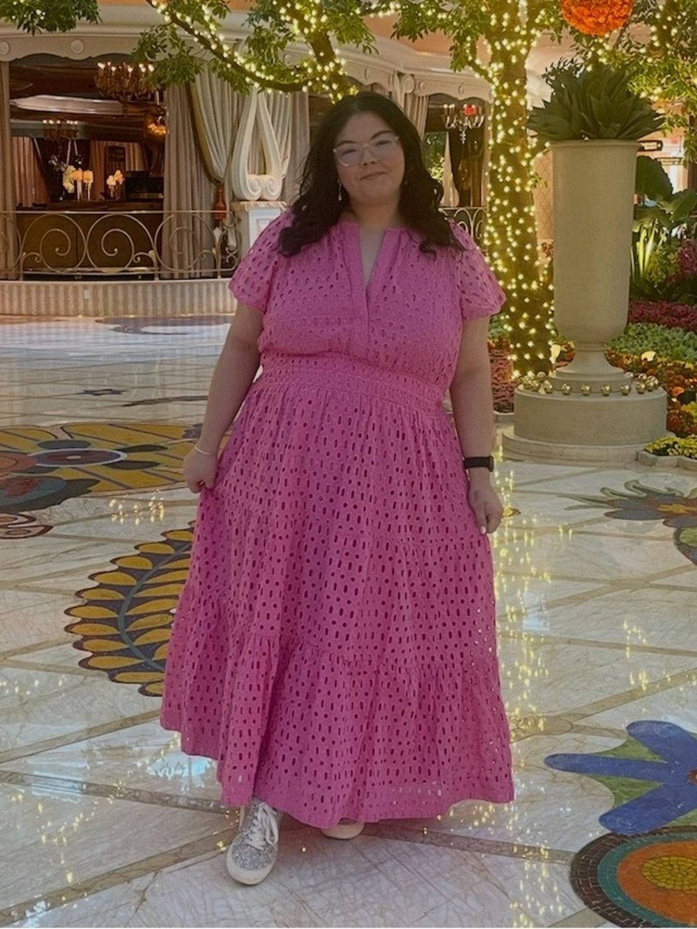 Anthropologie Somerset Maxi Dress Eyelet Pink 3X